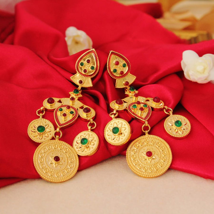 Champakali Earrings with Chetum and Jade (6239986811063)