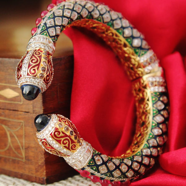 Bangle with Polkies chetum Zircons and Enamel (6239986679991)