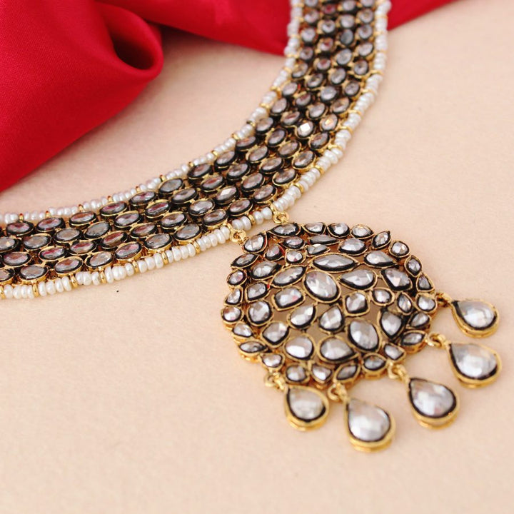 Necklace with Polkies and Pearls (6239986483383)