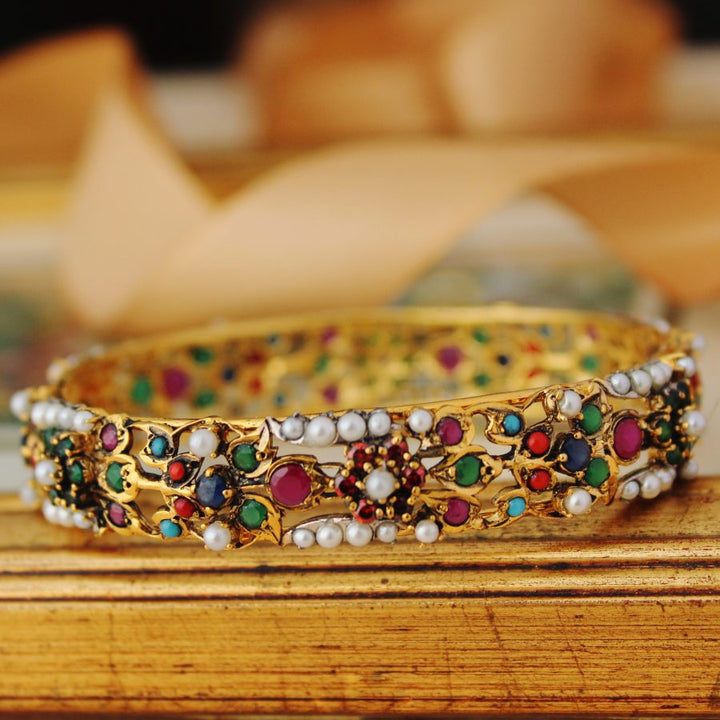 Bangle with Multi Color Stones (6239985959095)