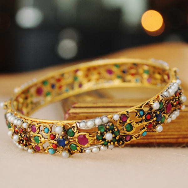 Bangle with Multi Color Stones (6239985959095)