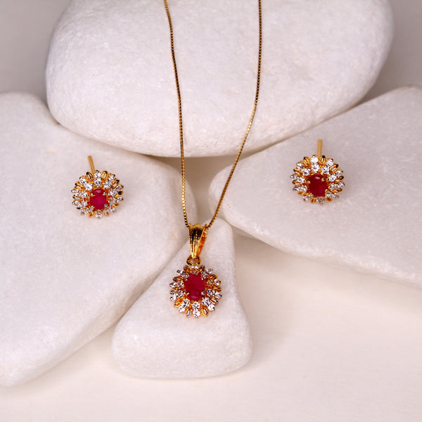 Pendant Set in Chetum and Zircons (7434438213866)