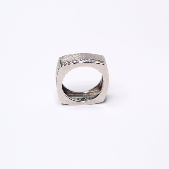 Square Gents Band with Zircons (7008676479159)
