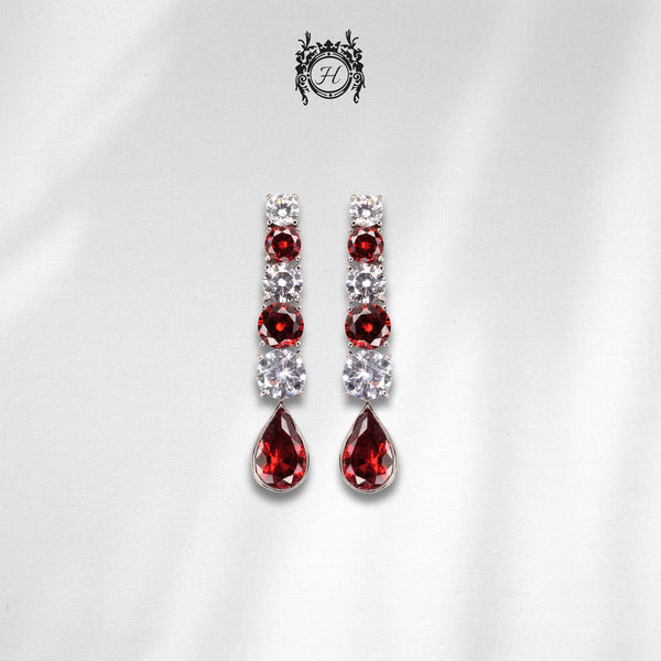 Earrings in Garnet and Zircons