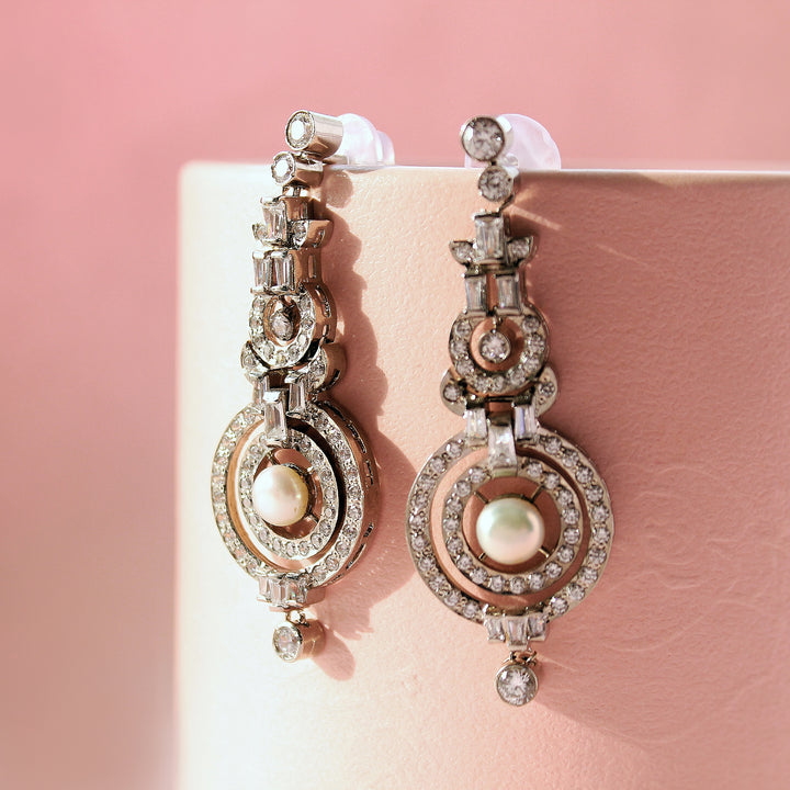 Earrings in Pearls and Zircons (6969914949815)