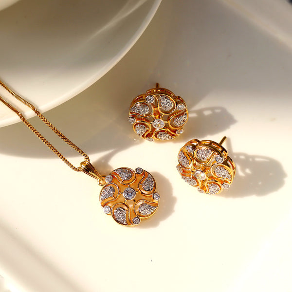 Pendant Set in Cubic Zircons