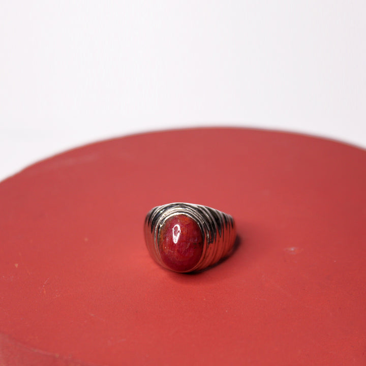 Gents Ring in Coral Stone (7329752744170)