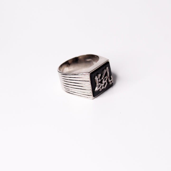 Customize Name Ring in Black Enamel (7329759756522)
