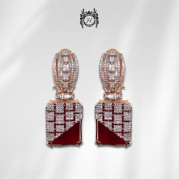 Earrings in Chetum and Zircons