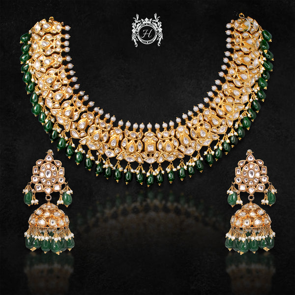 Necklace Set in Kundan, Jade and Pearls