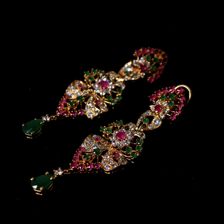 Earrings in Jade Chetum and Zircons (7433222357226)