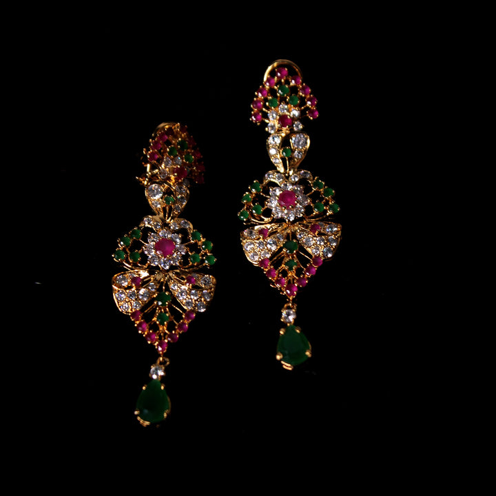 Earrings in Jade Chetum and Zircons (7433222357226)