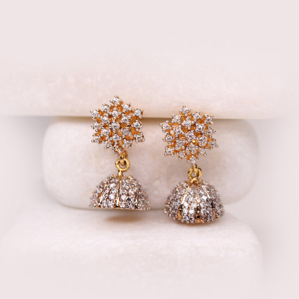 Ethnic Bell drop Zircon Earring