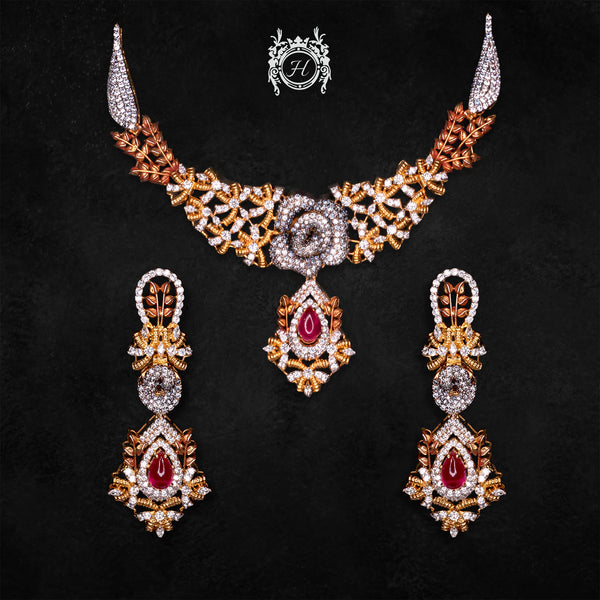Necklace Set in Chetum and Zircons