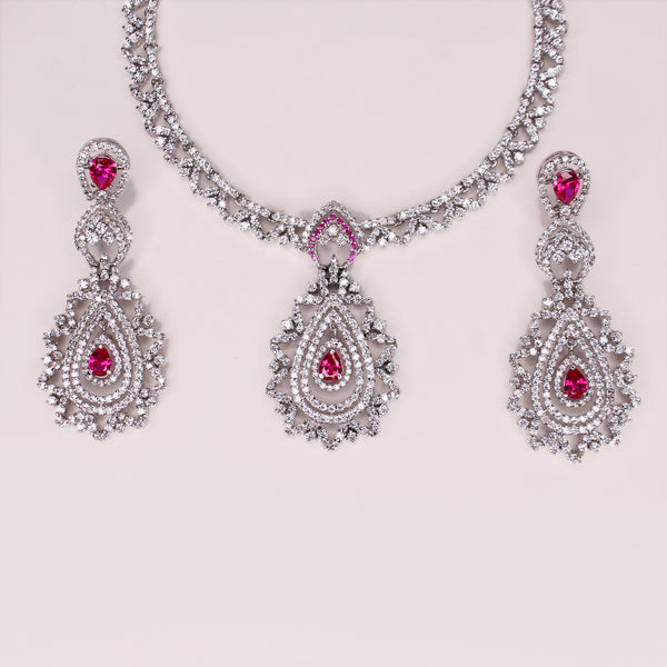 Festoon Maroon Chetum necklace set