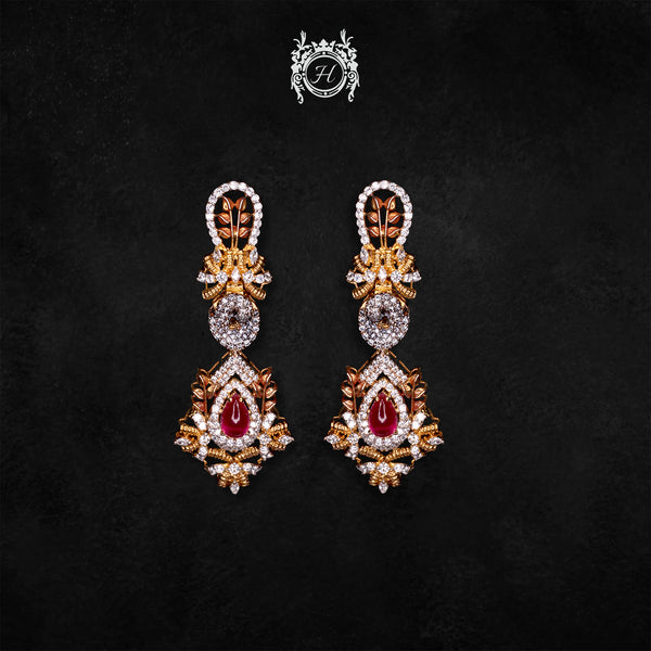 Earrings in Chetum and Zircons