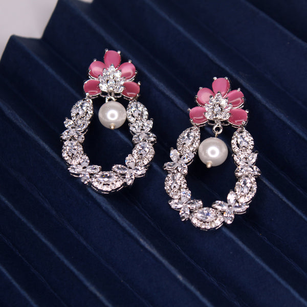 Earrings in Chetum, Pearls and Cubic Zircons (7188489502954)