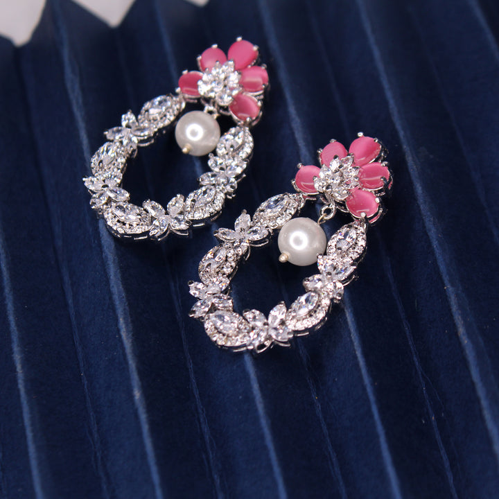 Earrings in Chetum, Pearls and Cubic Zircons (7188489502954)