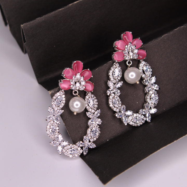 Earrings in Chetum, Pearls and Cubic Zircons (7188489502954)