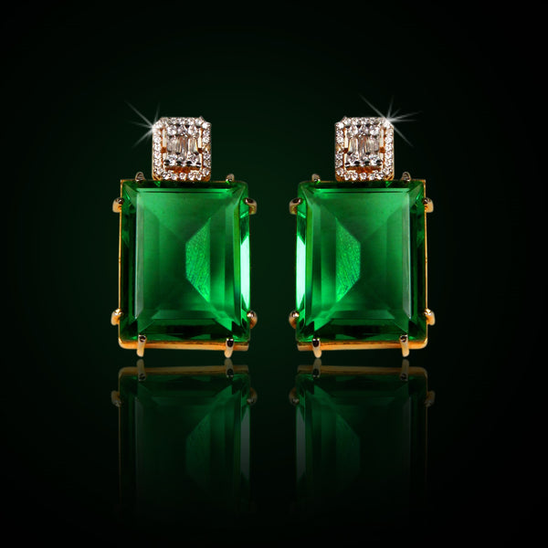 Tops in Green Onyx and Cubic Zircons