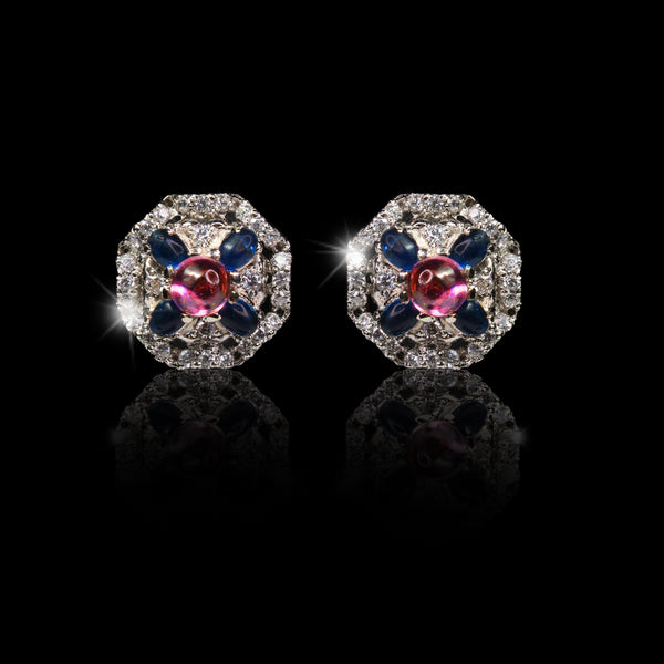 Tops in Blue Onyx, Falsa Color Stone and Zircons