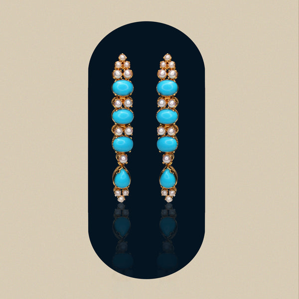 Earrings in Pearls and Feroza