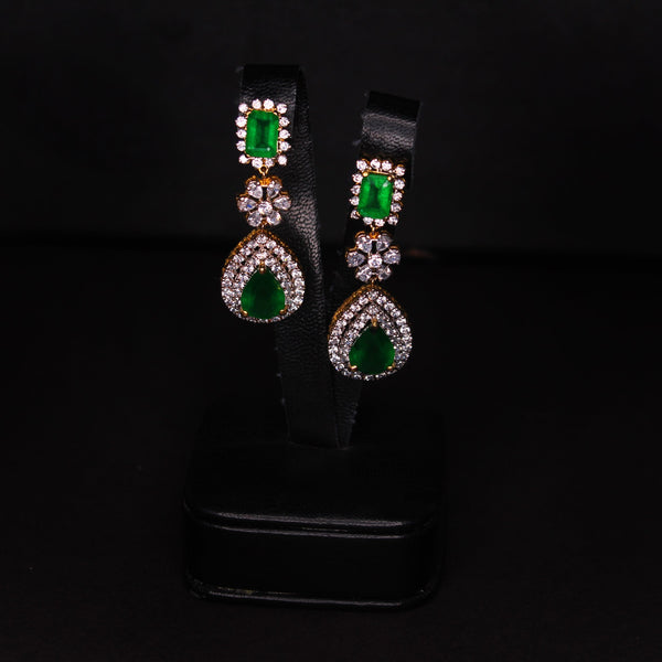 Earrings in Jade and Zircons (7352473485546)