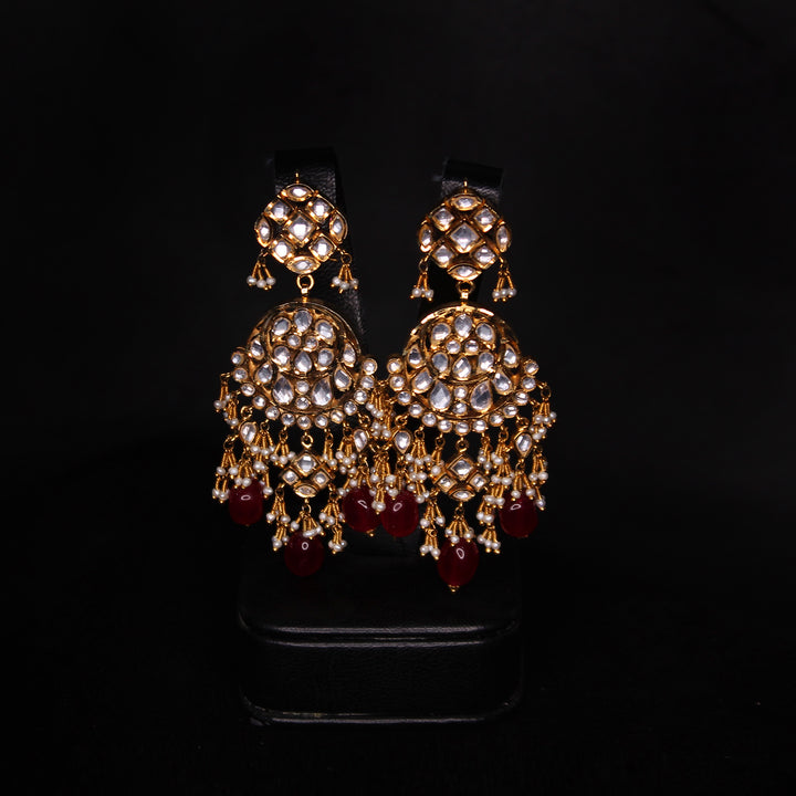Necklace Set in Kundan Chetum and Pearls (7352473321706)