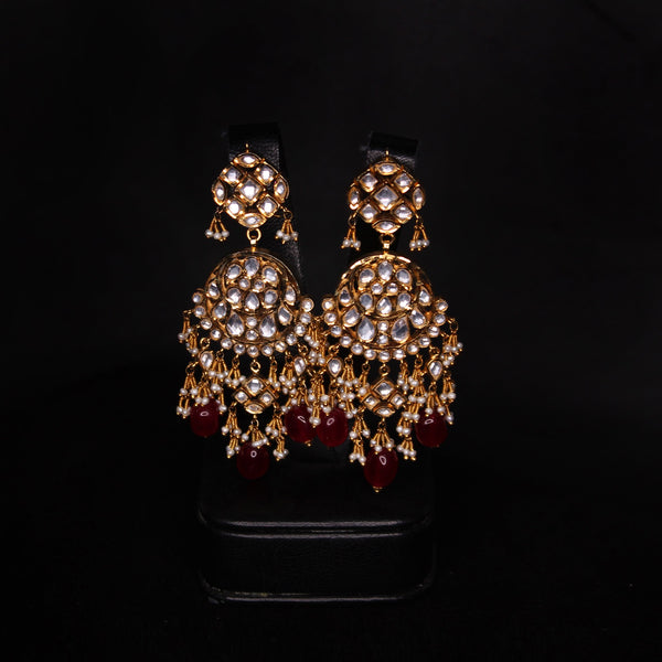 Earrings in Kundan Chetum and Pearls (7352480006378)