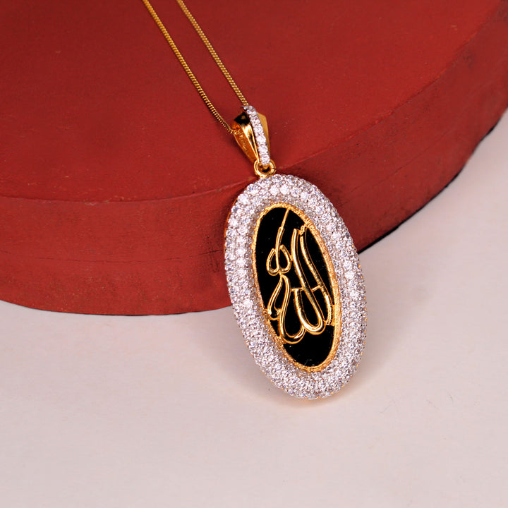 Allah Name Pendant in Black Onyx and Zircons (7433189687530)