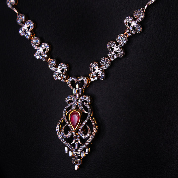 Necklace Set in Chetum and Cubic Zircons (6938361888951)