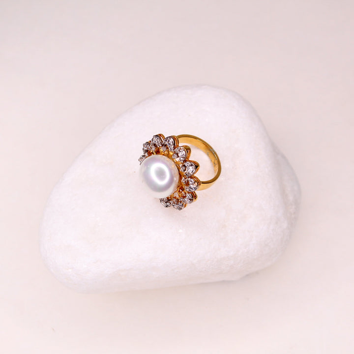 Ring in Pearls and Cubic zircons (7484601794794)