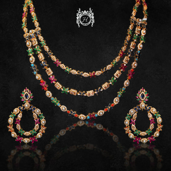 Necklace Set in Multi Color Stones