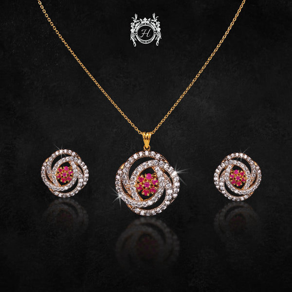 Pendant Set in Chetum and Zircons