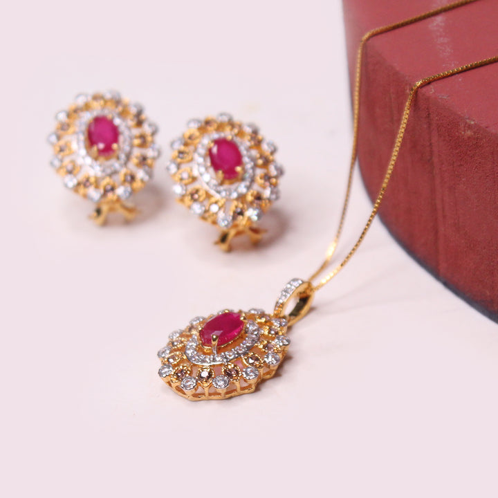 Pendant Set in Chetum and Cubic Zircons (6981272993975)