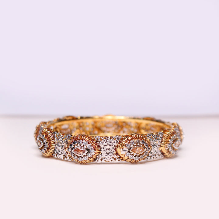 Bangle in Champagne Zircons and Cubic Zircons (6981316804791)