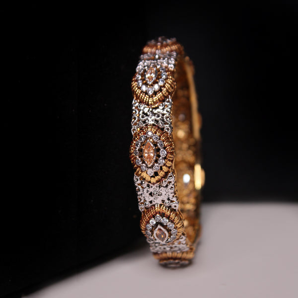 Bangle in Champagne Zircons and Cubic Zircons (6981316804791)