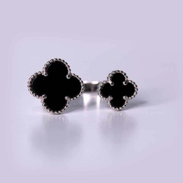 Floral Ring in Black Onyx (7467324080362)
