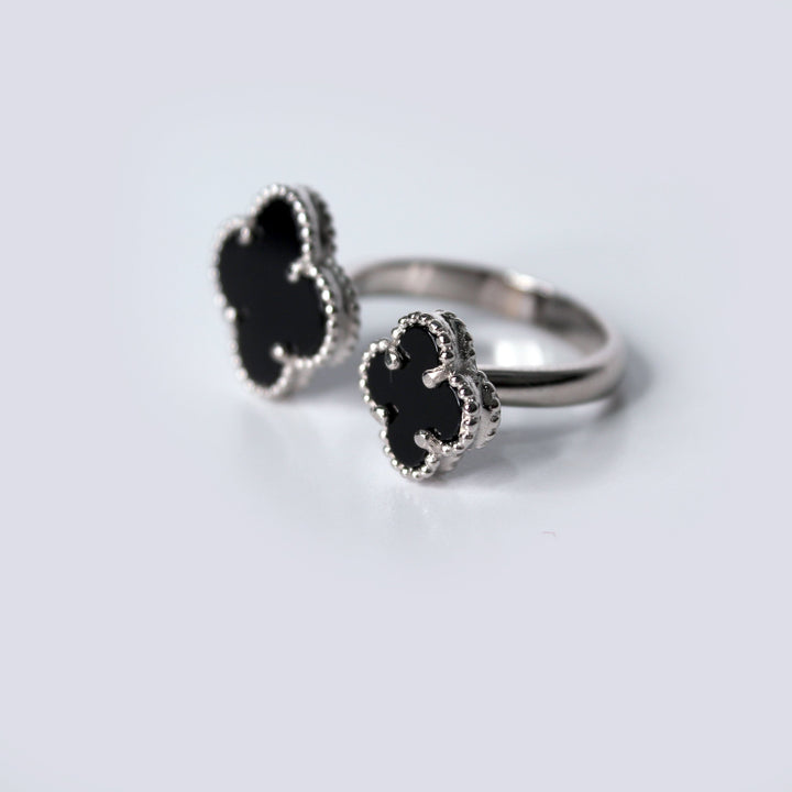 Floral Ring in Black Onyx (7467324080362)