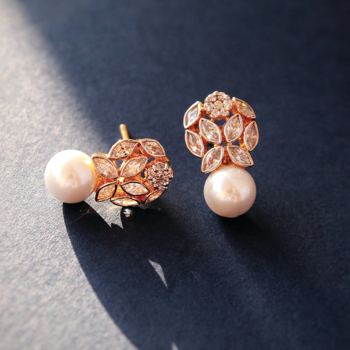 Earrings in Pearls and Zircons (6549241954487)