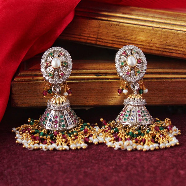 Jhumki with Color Stones (6239976423607)