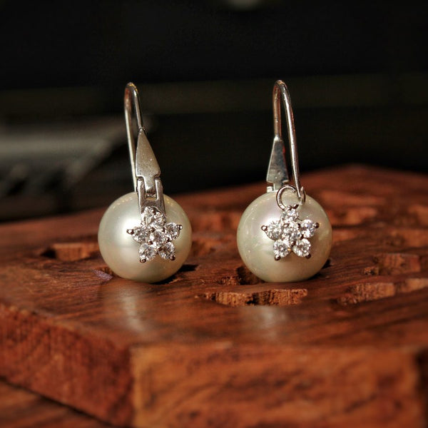 Earrings with Pearls & Zircons (6239979733175)