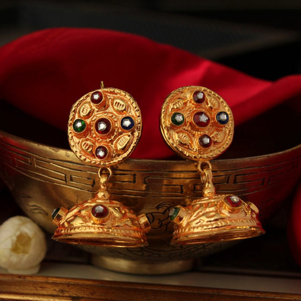 Earrings with Meena Kari & Kundan Work (6239981633719)