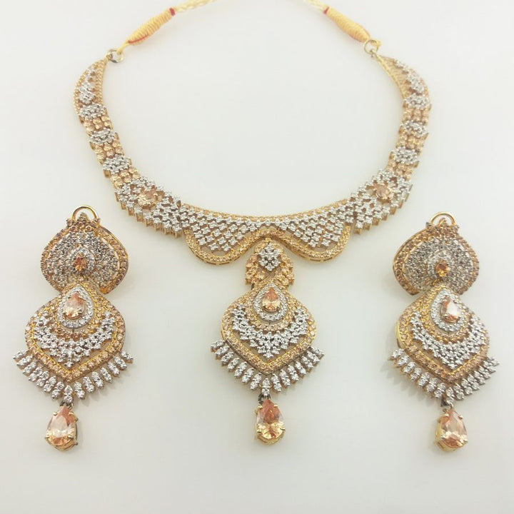 Necklace Set with Champagne Zircons (6239973998775)