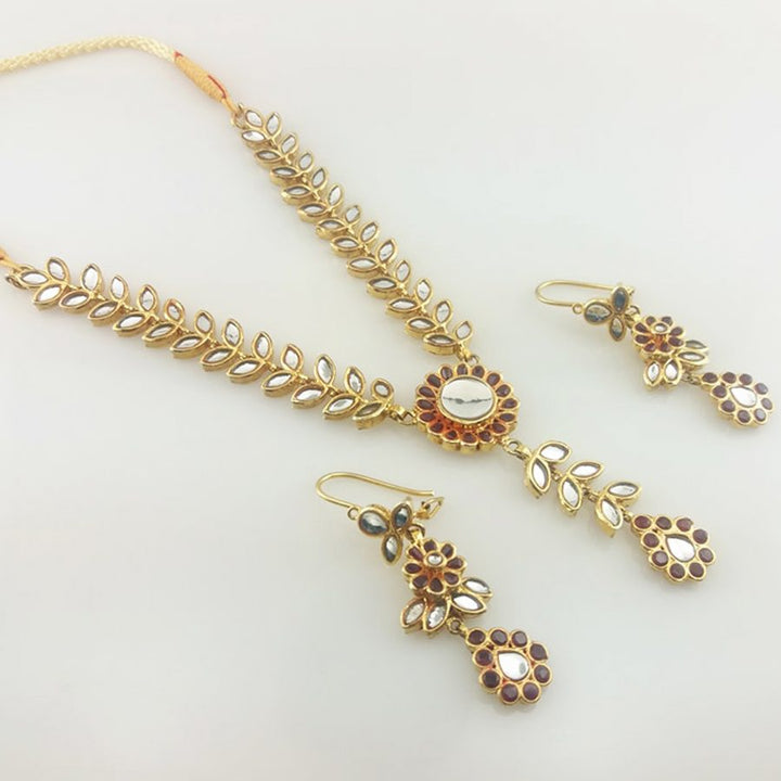 Necklace Set with Polki & Ruby (6239973966007)