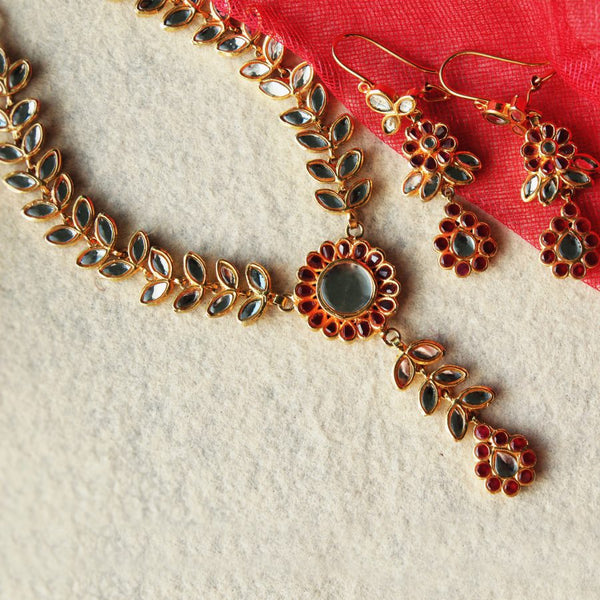 Necklace Set with Polki & Ruby (6239973966007)