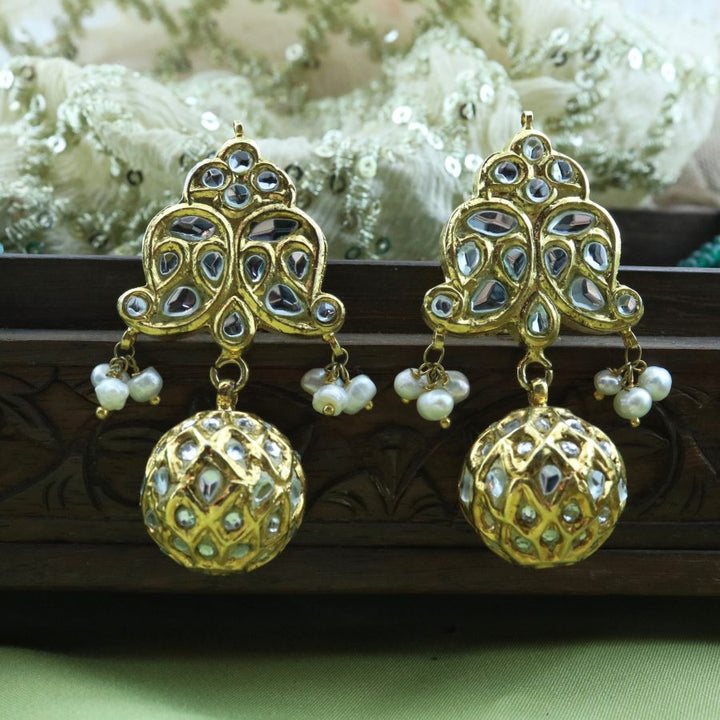 Earrings with Kundan Work (6239971737783)