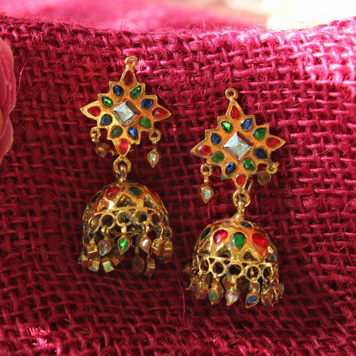 Earrings with Multi Color Stones (6239975440567)