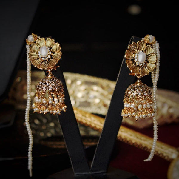 Earrings with Pearl & Zircons (6239976063159)