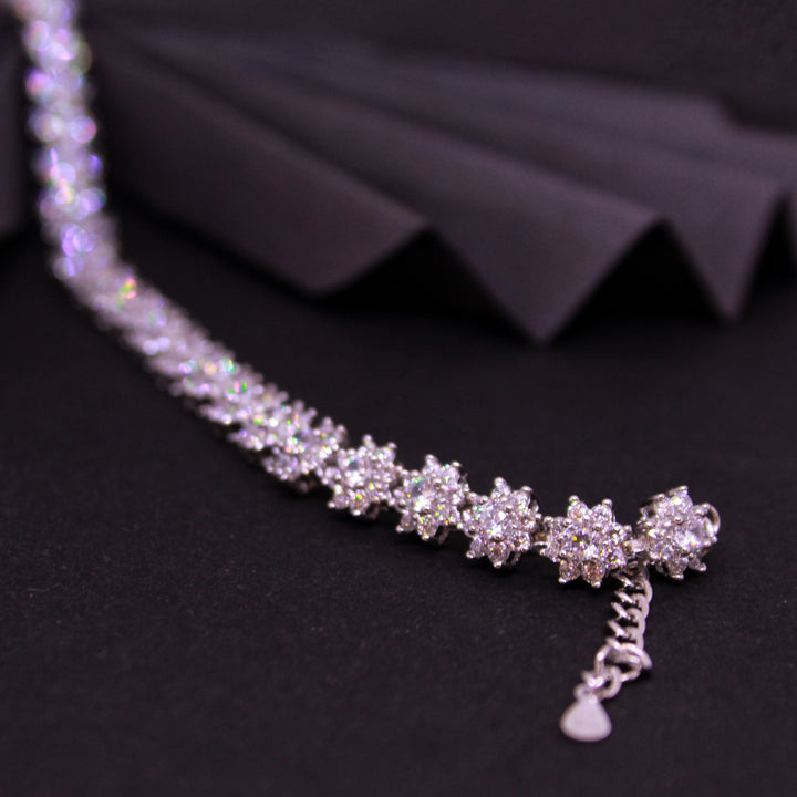 Floral Design Diamond Style Bracelet (6560139903159)